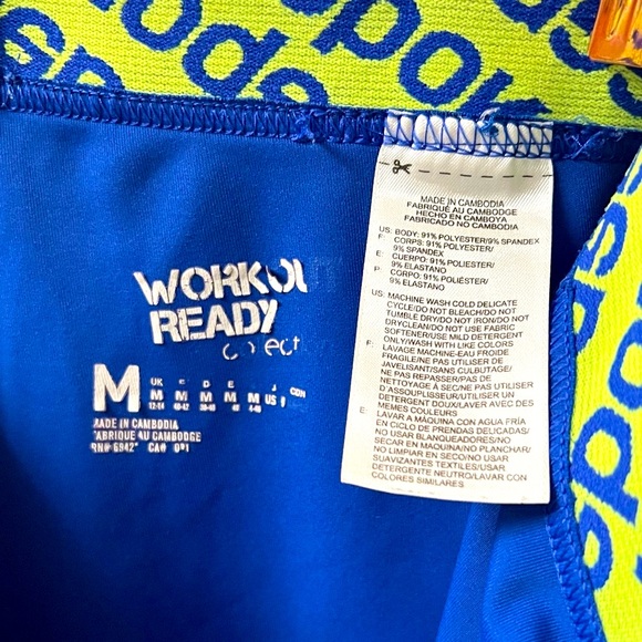 Reebok Playdry Workout Ready Collection bright blue cropped leggings - Picture 2 of 11